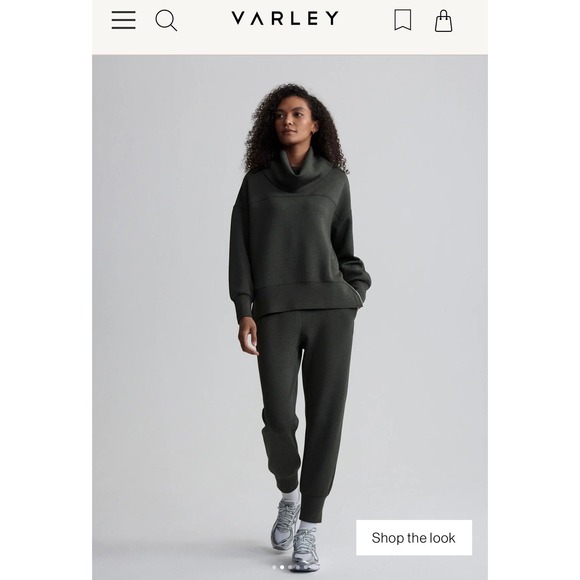 Varley The Slim Cuff Pant 27.5 Olive Marl Medium Excellent Condition